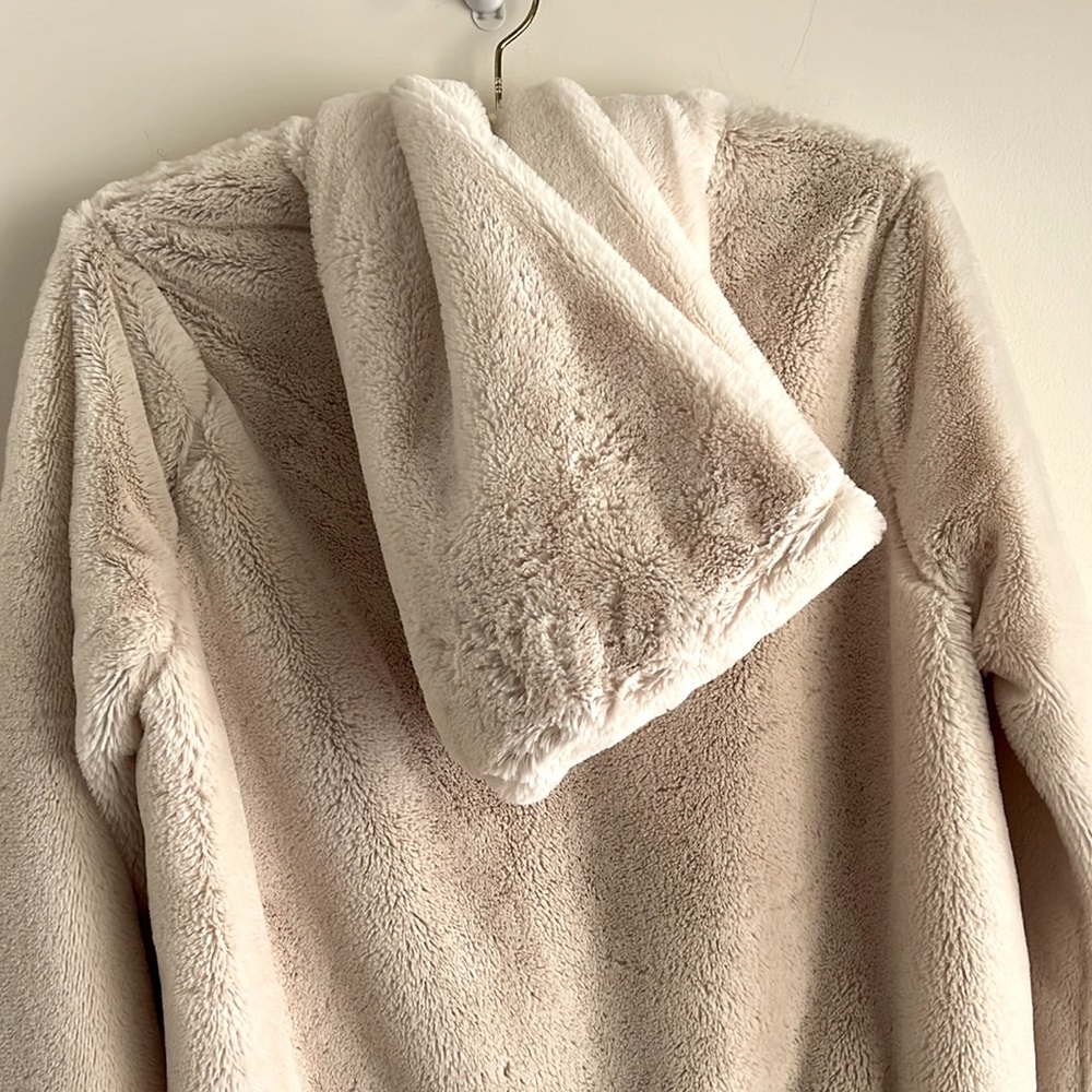 Vintage Full Zip Hooded Faux Fur Jacket Size S - Picture 6 of 12